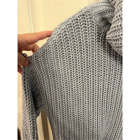 Haven Well Within Light Blue Chunky Knit Cowl Neck Sweater Sz XS EUC - Picture 3 of 6